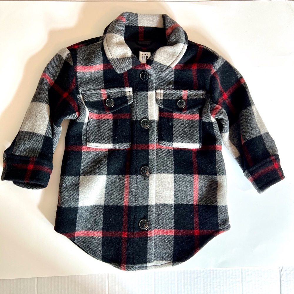 Gap Toddler Wool Plaid Shirt Jacket NEW